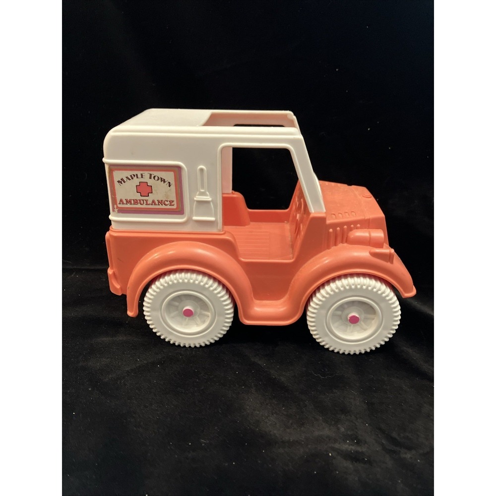 Vintage Maple Town Ambulance Calico Critters Pink Tonka Toy Car Truck 1986